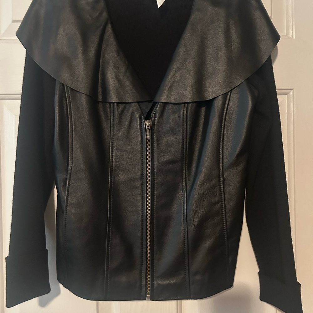 Soft Surroundings Black Leather Jacket
